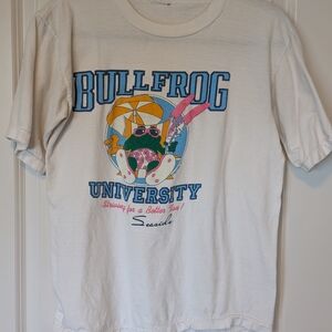 VTG 90s Seaside Oregon Souvenir T-Shirt Frog University Medium